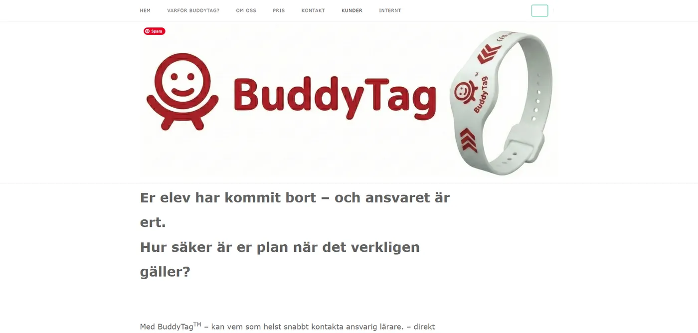 Diseño del sitio web original de BuddyTag, antes del rediseño